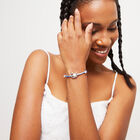 Blue cord bracelet with a pearl